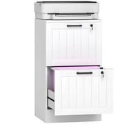 Homcom Armadietto classificatore per cassetti da ufficio con 2 cassetti Cassetto da scrivania con serrature Cartelle sospese per A4