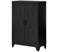 HOMCOM Armadietto Metallico 2 Ante Stile Industriale con 2 Mensole Grigio