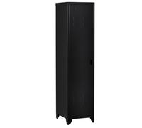 HOMCOM Armadietto Metallico Stile Industriale a un'Anta 43x50x180cm Nero | Mobiletto Multiuso, per Ingresso e Camera