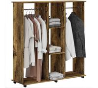 HOMCOM Armadietto mobile portaoggetti mobile 6 ruote 120 x 40 x 128 cm in legno marrone