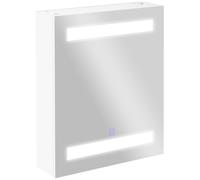 HOMCOM Armadietto Pensile da Bagno con 1 Anta Specchio e Luci a LED (60x50x15cm)