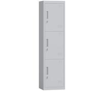 HOMCOM Armadietto per Documenti a 3 Ante 3 Ripiani 45x38x180cm Grigio