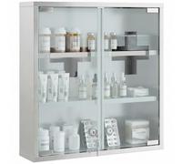 HOMCOM Armadietto Porta Medicinali da Parete 46x12x48 cm Argento