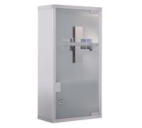 HOMCOM Armadietto Porta Medicinali in Acciaio con 2 Chiavi | 25x12x48cm
