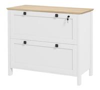 HOMCOM Armadietto Portadocumenti con Serratura, 76x40x76 cm, Bianco