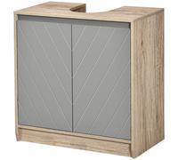 HOMCOM Armadietto Sottolavabo in MDF con Ritaglio per Lavandino con 2 Ante e 2 Mensole Regolabili, 60 x 30 x 60cm