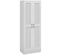HOMCOM Armadio a 2 ante con 4 ripiani, stile contemporaneo, multifunzionale per camera da letto, ufficio, cucina, 60L x 36,5L x 175H cm, bianco