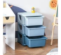 HOMCOM Armadio a cassetti per giocattoli per bambini Organizer con tre cassetti
