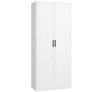 HOMCOM Armadio Camera da Letto 2 Ante con Soft Close 70x37x164 cm Bianco | Slim 37cm, Armadio Guardaroba Salvaspazio Multiuso, Barra Appendiabiti e Ripiani, Moderno, per Ripostiglio