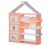 HOMCOM Armadio Cameretta con 4 Contenitori 3 Armadietti e Mensole Arancione