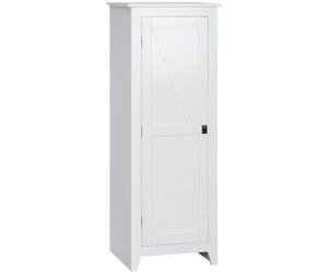 HOMCOM Armadio da Archiviazione buffet per Cucina Mobiletto Alto per Bagno Stile Classico con 3 ripiani regolabili - Altezza 120 cm in Legno Bianco