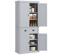 HOMCOM Armadio da cucina stile moderno cassettiera buffet da cucina con armadi ad anta, ripiani regolabili e cassetto, mobile contenitore per sala da pranzo, soggiorno, 76,2 x 40,2 x 183 cm, grigio