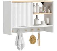 HOMCOM Armadio da parete per bagno 60x20x40cm bianco e rovere