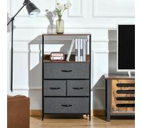 Homcom Armadio da Salotto Moderno con 4 Cassetti Pieghevoli e Mensola 58X29X103 cm