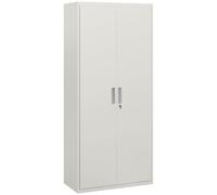 HOMCOM Armadio da Ufficio a 5 Livelli con 4 Ripiani Regolabili, I piedini antiscivolo e in Acciaio,80x40x180 cm, Bianco Aosom Italy