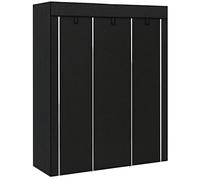 HOMCOM Armadio in tessuto, armadio portatile, con 8 ripiani, 2 aste appendiabiti, 125 x 43 x 162,5 cm, nero