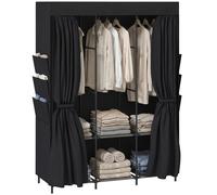 HOMCOM Armadio in Tessuto Salvaspazio, 130x45x167 cm, Nero