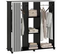HOMCOM Armadio mobile 6 ruote 120L x 40l x 128H cm legno Nero