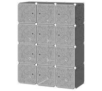 HOMCOM Armadio Modulare Cubi Salvaspazio, Bianco e Nero 111 x 47 x 145 cm