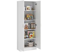 HOMCOM Armadio Multiuso con Ante Battenti 5 Ripiani 60x31.5x165 cm Bianco