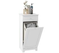 HOMCOM Armadio per bagno e biancheria 40 x 40 x 90,5 cm bianco | Cesto per biancheria, cassetto