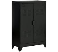 HOMCOM Armadio Portadocumenti a 2 Ante in Metallo 75x33x110 cm Nero