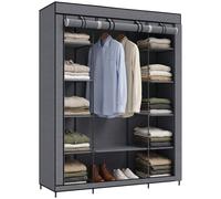 HOMCOM Armadio Portatile con Barra Appendiabiti e 11 Scomparti, Grigio
