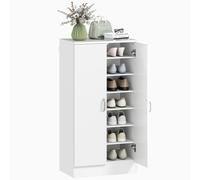 HOMCOM Armadio Scarpiera a 6 Ripiani Regolabili in Legno 55x35x108 cm Bianco