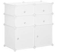 HOMCOM Armadio Scarpiera Salvaspazio Multiuso 75x37x73cm Bianco | Scarpiera da Ingresso in Plastica, Armadio Modulare per Salotto e Ingressi, Scaffale Portascarpe