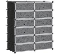 HOMCOM Armadio Scarpiera Salvaspazio Multiuso 94x37x108cm Bianco e Nero