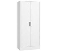 HOMCOM Armadio Slim 37 cm con Barra Appendiabiti e Ripiani, Bianco