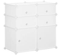 HOMCOM Armario Modulare Estantería 6 Cubos Ropero Zapatero Combinado Mueble