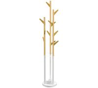 HOMCOM Attaccapanni da Terra con 12 Ganci e Portaombrelli 30.5x30.5x174.5cm