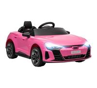 HOMCOM AUDI RS Macchina Elettrica per Bambini 3-5 Anni 12V Doppio Motori, Auto Elettrica per Bambini 3-5km/h con Cintura di Sicurezza, Telecomando, Sospensioni, Musica, Luci LED e Clacson, Rosa