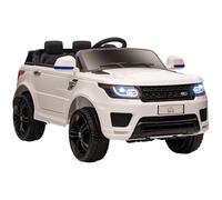 HOMCOM Auto Elettrica per Bambini 3-6Anni 12V 3-5km/h Doppio Motori Bianco