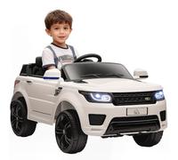 HOMCOM Auto Elettrica per Bambini 3-6Anni 12V 3-5km/h Doppio Motori Bianco | Macchina per Bambini Elettrica, Sospensione, Telecomando 2.4G, Maniglia, Luci LED, Musica, Clacson