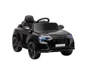 HOMCOM Auto elettrica per bambini con licenza Audi RS Q8, auto a batteria da 6 V, veicolo elettrico con telecomando, MP3, USB, musica, Bluetooth, per bambini da 3 a 5 anni, nero