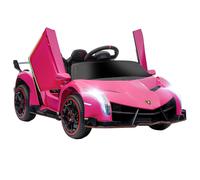 HOMCOM Auto Elettrica per Bambini, Lamborghini Veneno con Licenza, 111x61x45 cm, Rosa