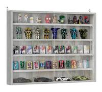 HOMCOM Bacheca per Collezionismo a 5 Livelli in Legno Grigio