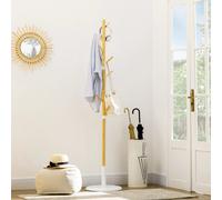 HOMCOM bamboo foot rack con 8 ganci per vestiti diametro 37,8x175,6 cm naturale