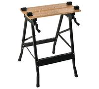 HOMCOM Banchetto da Lavoro Pieghevole 4 Morse, Riga e Goniometro Portata 150 kg