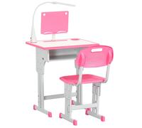 HOMCOM Banchetto per Bambini 6-12 Anni ad Altezza Regolabile con Lampada LED, Le
