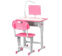 HOMCOM Banchetto per Bambini con Sedia Altezza Regolabile Lampada Età 6-12 Anni