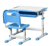 HOMCOM Banchetto Scuola Inclinabile 45° e Sedia ad Altezza Regolabile Rosa