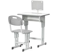 HOMCOM Banchetto Scuola per Bambini 6-12 Anni Sedia Altezza Regolabile Blu