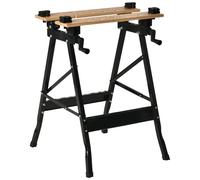 HOMCOM Banco da Lavoro Pieghevole con 4 Morse, Riga e Goniometro, Portata 150 kg