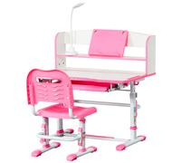 HOMCOM Banco per Bambini 6-12 Anni con Luce LED, Leggio e Portapenne