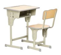 HOMCOM Banco Scuola con Sedia per Bambini 6-12 Anni Altezza Regolabile, Vano Contenitore e Portapenne, Acciaio e MDF, Color Legno Aosom