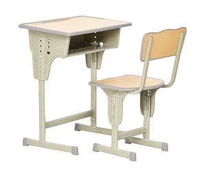 HOMCOM Banco Scuola con Sedia per Bambini 6-12 Anni, Scrivania per Bambini con Altezza Regolabile, Vano Contenitore e Portapenne, Acciaio e MDF, Color Legno