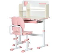 HOMCOM Banco Scuola Inclinabile e Sedia Altezza Regolabile per Bimbi 3-12 Anni